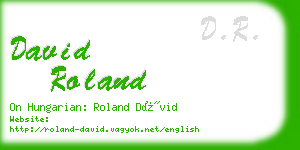 david roland business card